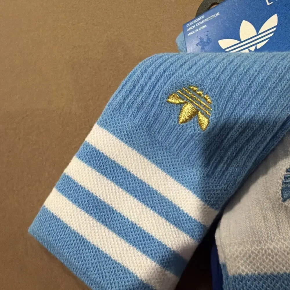 Adidas Originals Unisex Argentina Soccer Colorway Roller Crew Socks - Size L